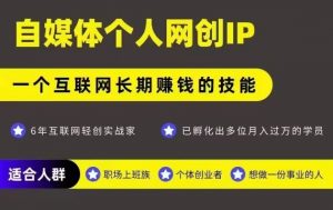 网创类公众号项目,自媒体个人网创IP,强IP强变现,操作一辈子-网创项目