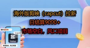 海外版剪映(capcut)拉新，日结算1k+，市场空白，风口项目-网创项目