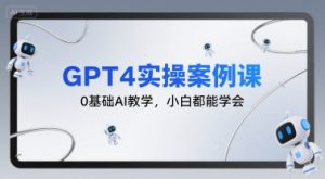 GPT4实操案例课,0基础AI教学,小白都能学会-网创项目
