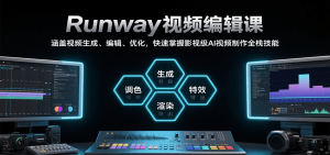 Runway视频编辑课,涵盖视频生成、编辑、优化,快速掌握影视级AI视频制作全栈技能-网创项目