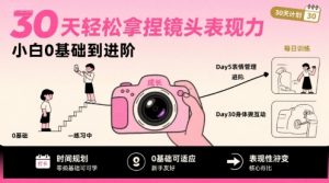 30天轻松拿捏镜头表现力，小白0基础到进阶-网创项目