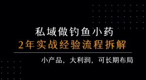 私域做钓鱼小药 每单利润3张+ 详细流程拆解-网创项目