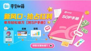 B站哔哩哔哩带货秘籍,新风口,抢占红利,单月轻松破万【附SOP手册】-网创项目
