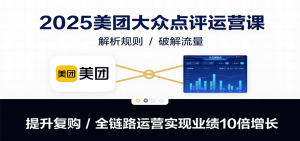 2025美团大众点评运营课：解析规则/破解流量/提升复购/全链路运营实现业绩10倍增长-网创项目