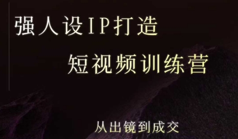 强人设ip打造课，8月最新5天短视频ip训练营，从出镜到成交-网创项目