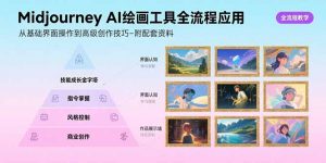 Midjourney AI绘画工具全流程应用,从基础界面操作到高级创作-附配套资料-网创项目