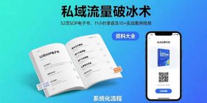 私域流量破冰术-8月:52页SOP电子书、11小时录音及10+实战案例视频-网创项目