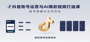 抖音账号运营与AI爆款视频打造课:含账号搭建、运营及多种AI特效视频制作方法-网创项目