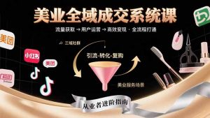 美业全域成交系统课程:帮助美业从业者打通从流量获取到高效变现全流程-网创项目