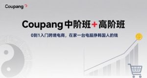 Coupang中阶班+高阶班,0到1入门跨境电商,在家一台电脑挣韩国人的钱-网创项目
