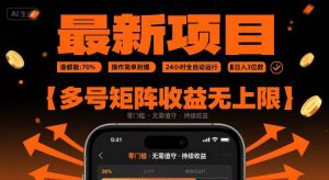 最新挂G项目：谁都能做，操作简单到爆，24 小时全自动运行，日入3位数，多号矩阵收益无上限【揭秘】-网创项目