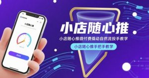 小店随心推微付费撬动自然流投手教学，小店随心推手把手教学-网创项目