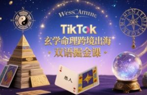 TikTok玄学命理跨境出海双语掘金课，手把手教你用命理知识精准直击海外用户痛点-网创项目