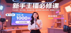 新手主播必修课：平台选择、话术训练、粉丝维系等，解析禁忌与成长法则，突破直播能力-网创项目