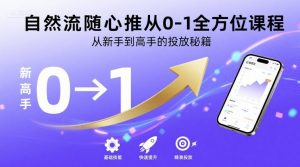 自然流随心推从0-1全方位课程，从新手到高手的投放秘籍-网创项目