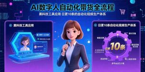 AI数字人自动化带货全流程:黑科技工具应用 日更10条的自动化视频生产体系-网创项目