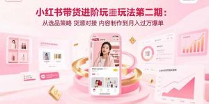 小红书带货进阶玩法第二期：从选品策略 货源对接 内容制作到月入过万爆单-网创项目