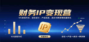财务IP变现营:9大变现方式、定位设计、产品包装,成交与群发售批量转化-网创项目