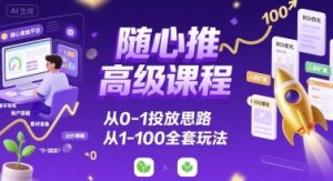 随心推高级课程,从0-1投放思路,也有从1-100的全套玩法-网创项目