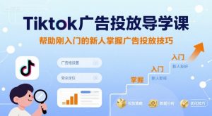 Tiktok广告投放导学课，帮助刚入门的新人掌握广告投放技巧-网创项目