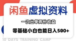 闲鱼虚拟资料新变现玩法,信息差项目,一次出单两份收益,无需囤货,可批量矩阵,零基础小白也能日入多张-网创项目