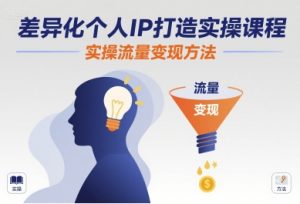 差异化个人IP打造实操课程，实操流量变现方法-网创项目