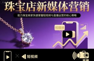 珠宝店新媒体营销,助力珠宝商家快速掌握短视频与直播运营的核心策略-网创项目