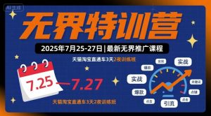 无界特训营2025年7月25-27日，最新无界推广课程，天猫淘宝直通车3天2夜训练班-网创项目