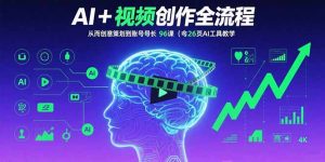 AI+短视频创作全流程:从创意策划到账号增长,96节课(含26项AI工具教学-网创项目