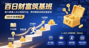 百日财富筑基班,助力普通人从认知到行动,带你解锁顶级财富密码-网创项目