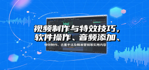 视频制作与特效技巧：软件操作、音频添加、特效制作、去重手法及精准营销等实用内容-网创项目