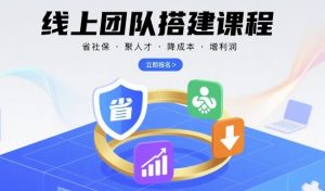 线上团队搭建课程，省社保，聚人才，降成本，增利润，团队管理必看-网创项目