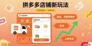 拼多多店铺新玩法，代发供应链上拼玩法-网创项目