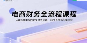 电商财务全流程课程：从建账到申报的完整财务闭环，26节系统化实操内容-网创项目