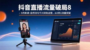 抖音直播流量破局8-9月新课:自然流与千川双轨运营,从0到1流量突破-网创项目