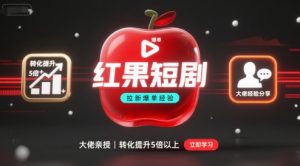 红果短剧拉新大佬爆单经验分享之如何提高短剧转化，这样做，短剧拉新转化直接提升5倍以上-网创项目