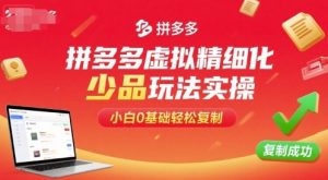 拼多多虚拟精细化少品玩法实操,小白0基础轻松复制-网创项目