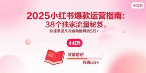 2025小红书爆款运营指南:38个独家流量秘笈,快速掌握从冷启动到月销5万+-网创项目