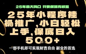 微信小程序挂G推广,解放双手,保底日入5张【揭秘】-网创项目