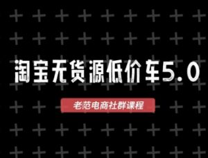 淘宝无货源价车5.0,2025最新VIP淘宝无货源课程,1688代发,蓝海选品,零成本创业首选(更新)-网创项目