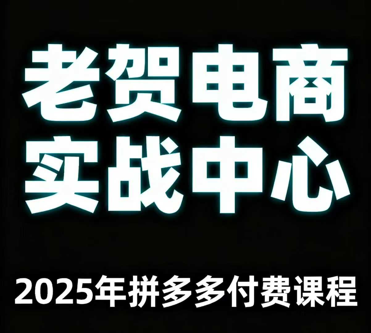 老贺电商2025年拼多多付费课程，用通俗易懂的方法告诉你多多怎么玩-网创项目