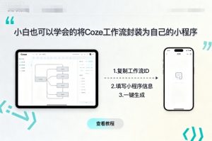 小白也可以学会的将coze工作流封装为自己的小程序-网创项目
