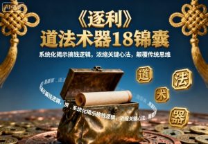《逐利》道法术器18锦囊，系统化揭示搞钱逻辑，浓缩关键心法，颠覆传统思维-网创项目