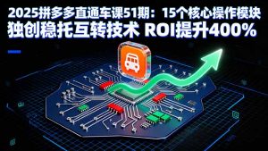 2025拼多多直通车课51期：15个核心操作模块 独创稳托互转技术 ROI提升400%-网创项目