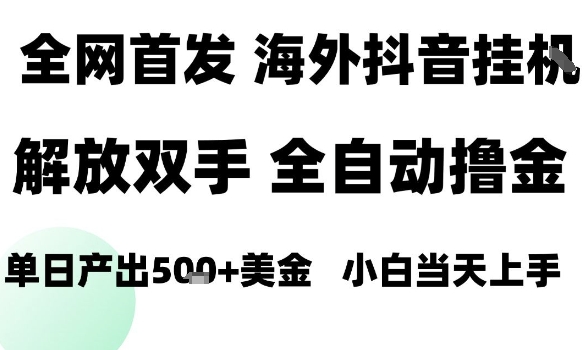 海外抖音无人直播，单日产出1.5k+，长期稳定，新手可玩，无脑操作【揭秘】-网创项目