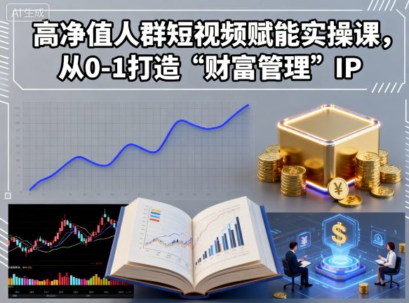 高净值人群短视频赋能实操课，从0-1打造“财富管理”IP-网创项目