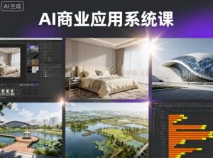 AI商业应用系统课，室内-软装-建筑-景观，智能设计+效果图+动画画实战-网创项目