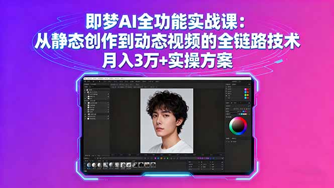 即梦AI全功能实战课：从静态创作到动态视频的全链路技术 月入3万+实操方案-网创项目