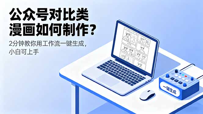 公众号对比类漫画如何制作？2分钟教你用工作流一键生成，小白可上手-网创项目