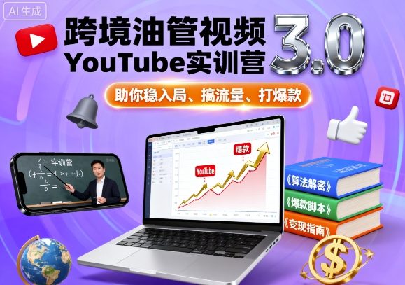 跨境油管视频YouTube实训营3.0，助你稳入局、搞流量、打爆款-网创项目